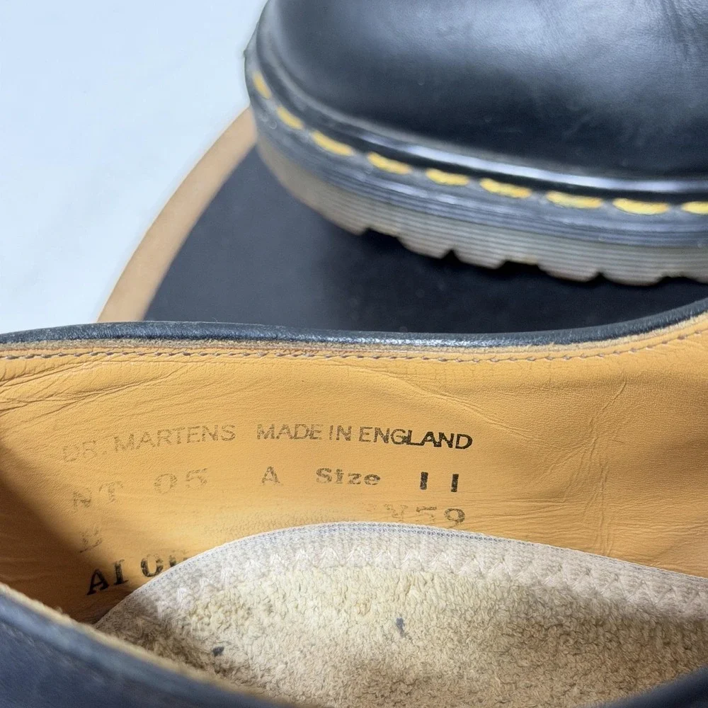 Vintage Dr Martens 1461 Oxford Men Size 11 Made In England Black Leather Grunge